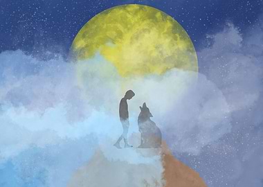 The man and his wolf