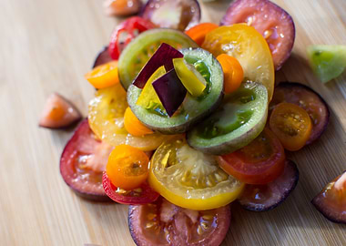 Rainbow colored tomatoes