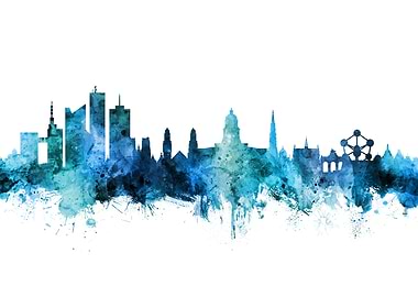 Brussels Belgium Skyline