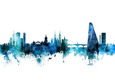 Basel Switzerland Skyline