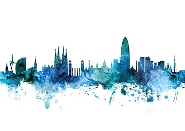 Barcelona Spain Skyline