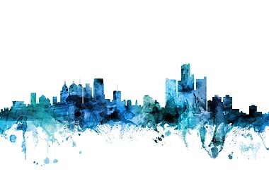 Detroit Michigan Skyline