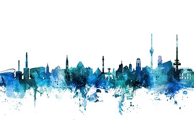 Stuttgart Germany Skyline