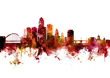 Des Moines Iowa Skyline