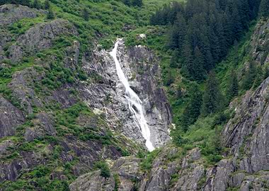 Alaska Mountain Waterfall