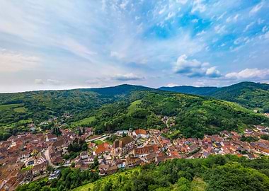 Green field from drone