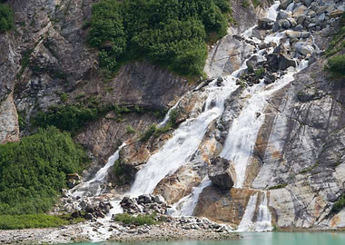 Alaska Mountain Waterfall