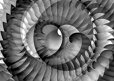 3 BW Interlocking Spirals