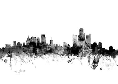 Detroit Michigan Skyline