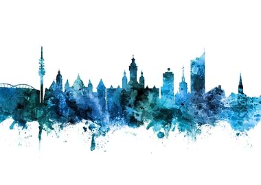 Leipzig Germany Skyline