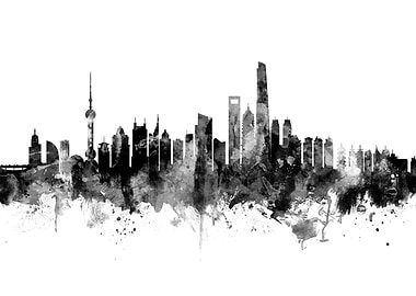 Shanghai China Skyline