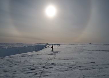 sun halo above a chasm