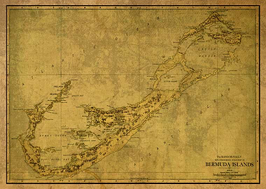 Vintage Map of Bermuda