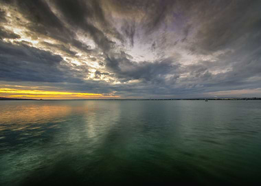 Sunset over the lake