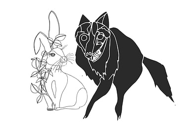 Shadow wolf and bunny