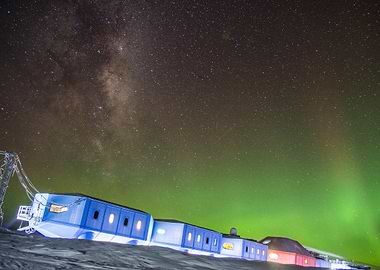 ice station and night sky