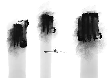 A man on a boat on lake