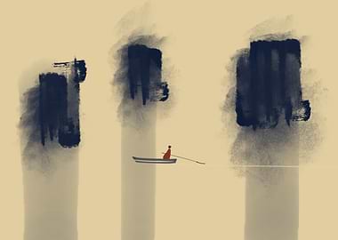 A man on a boat on lake