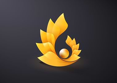 golden flower with pearl