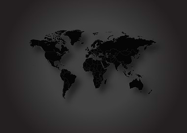 World map black color
