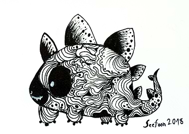 Baby Stegosaurus abstract