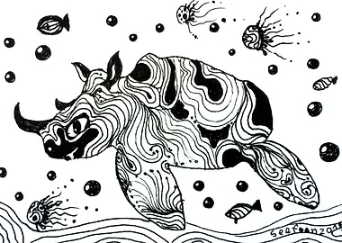 Sea rhinos rhinoceros