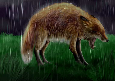 Fox on Rain