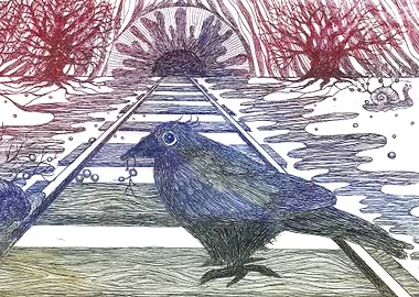 Bird Waiting for a Train