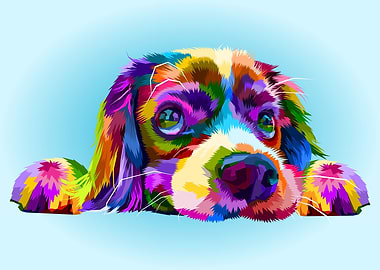 lazy dog on pop art style