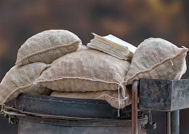 sacks of roasted chestnuts