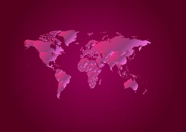 Pink metallic world map 30