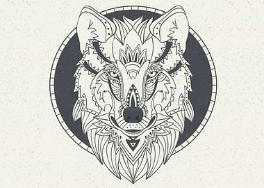 Wolf Abstract Art