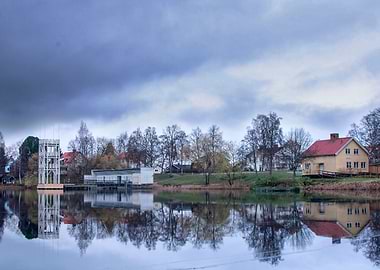 Lake reflection landscape