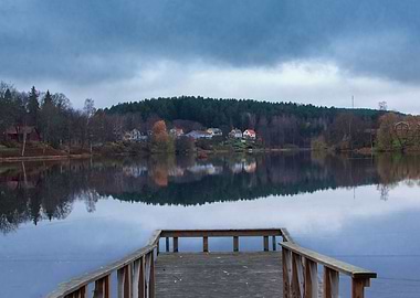 Lake reflection landscape