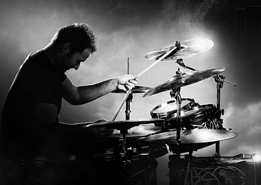 Drummer playing drums