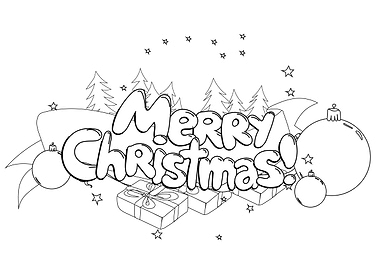 Merry Christmas Line Art