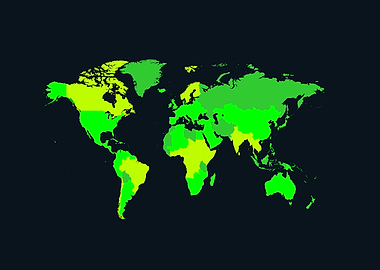 Lime green World map