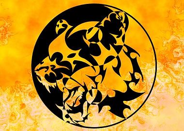 Tiger Yin Yang Flames