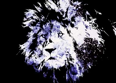 Cracked ice lion