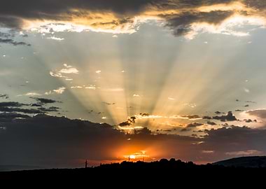 Sunrise Sunset Rays Clouds