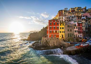 riomaggiore sunset italy