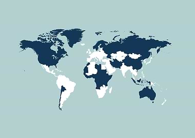 World map blue 3