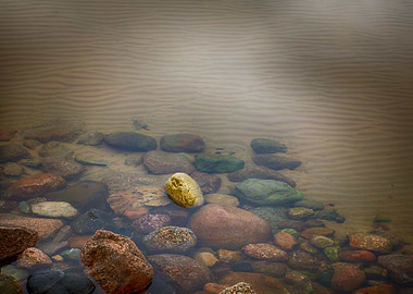 Vintage underwater rocks