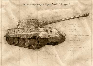 Tiger 2 Tank Sketch
