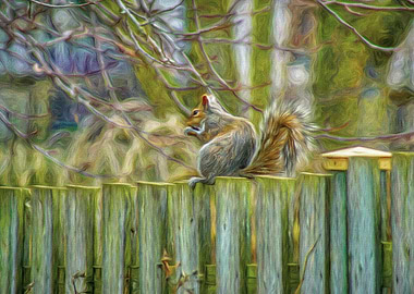 Ssquirrel on a Fence