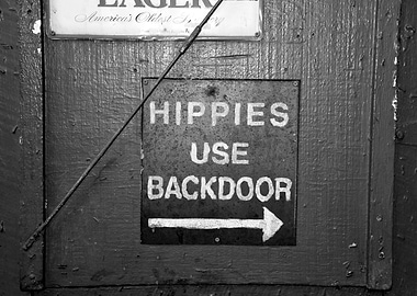 Old Hippies sign 1960s
