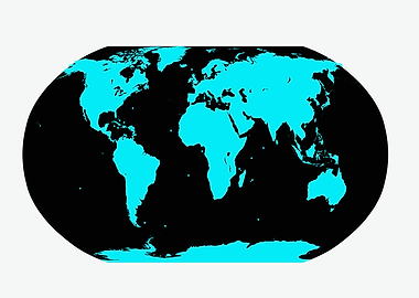 World map planet blue