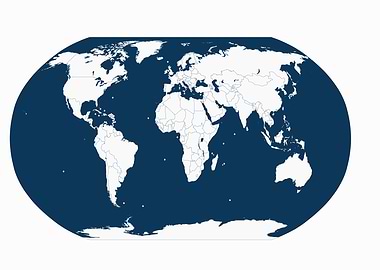 World map circle blue