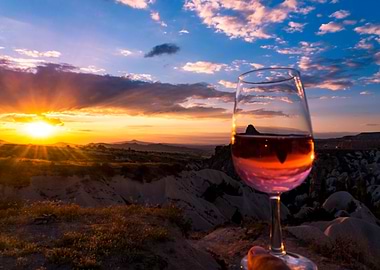 Sun Wine in Turkish sunset
