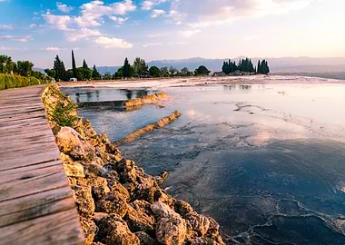 Pamukkale sun reflection